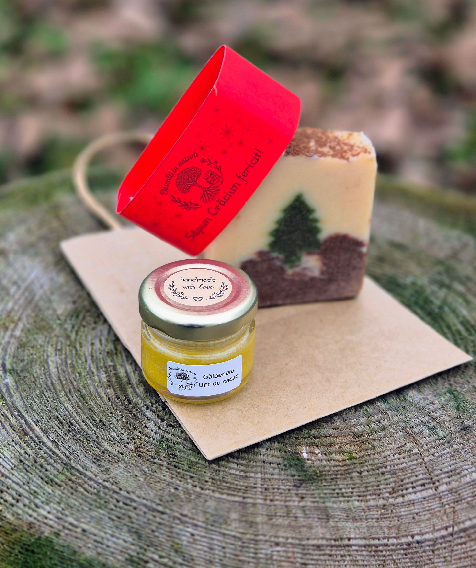 Pachet cadou eco-friendly Crăciun - săpun și cremă 100% naturale