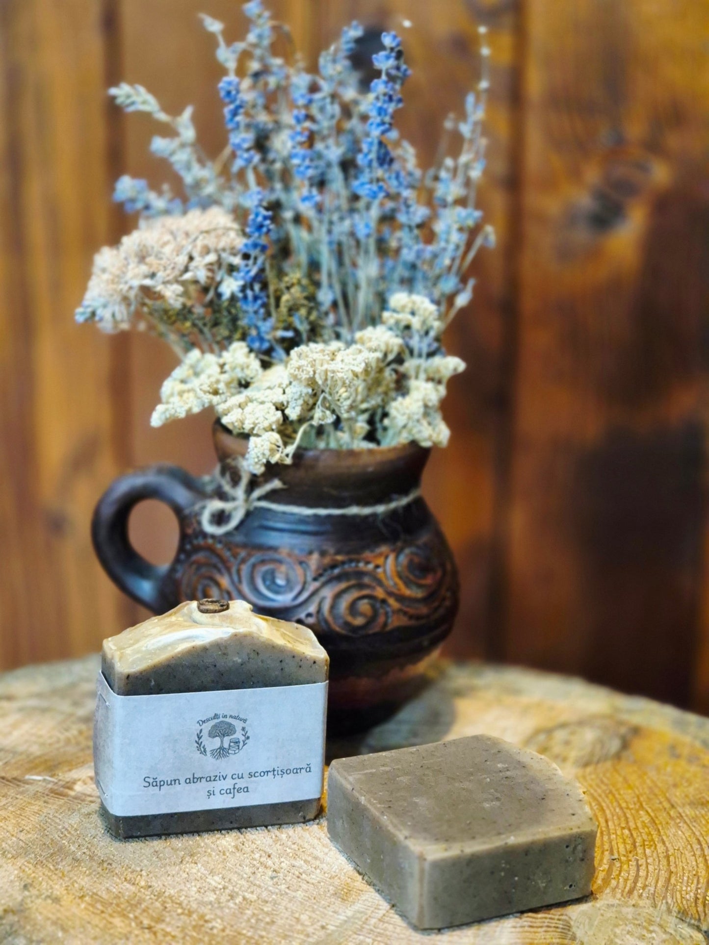 Săpun Natural Abraziv cu Cafea si Scorțișoară - 👣 Desculți în Natură