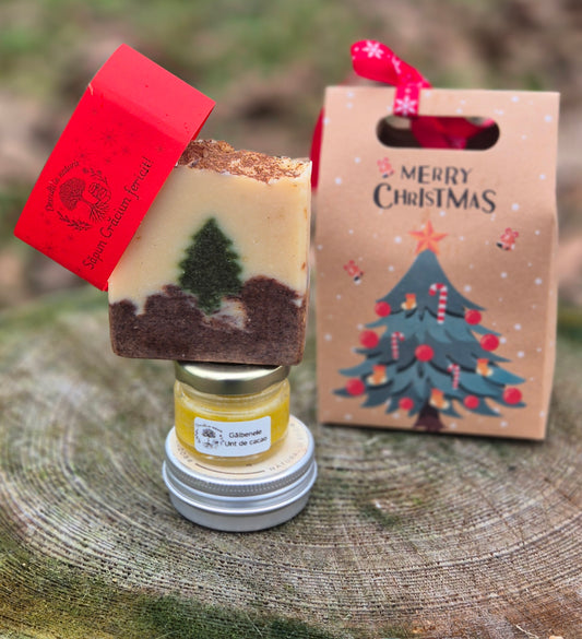 Pachet cadou complet Crăciun - săpun, cremă și deodorant natural handmade